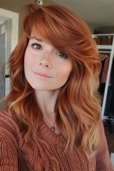 22 Gorgeous Side Bangs to Suit Your Face Shape | Red hair freckles
