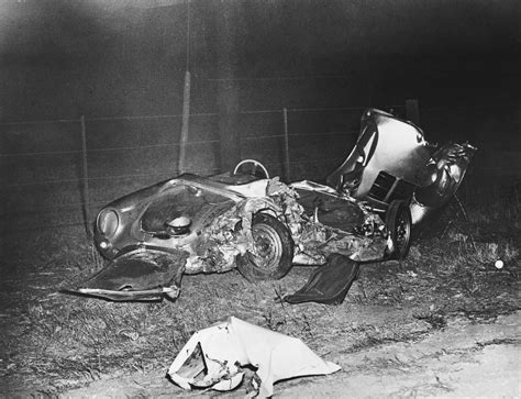 The wrecked remains of actor James Dean's Porsche 550 Spyder - Cholame