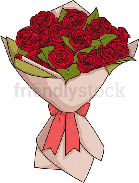 Bouquet Of Roses Cartoon Vector Clipart - FriendlyStock