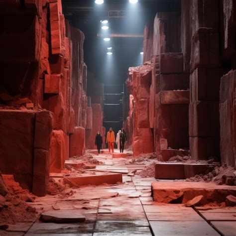 Premium AI Image | Breaking the Mold Red Bricks Moire Runways and the ...