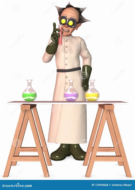 Crazy Scientist Cartoon Illustration | CartoonDealer.com #42453149