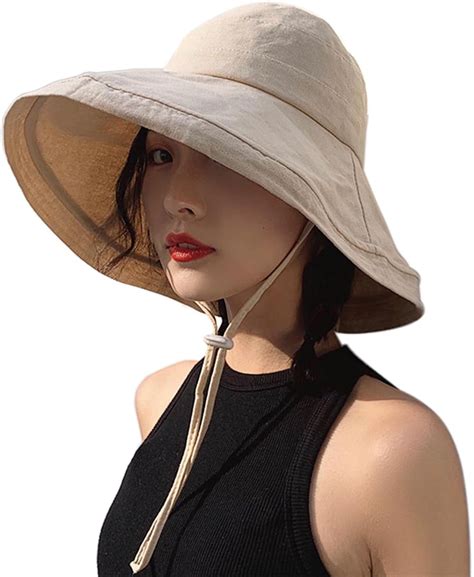 Wide Brim Bucket Hat - UPF50+ Protection Travel Beach Sun Hat with Semi ...