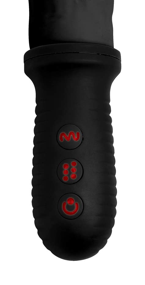 MS-AG360-BLK 8x Auto Pounder Vibrating and Thrusting Dildo With Handle