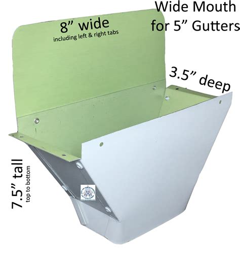 Wide Mouth Downspout Outlet, fits a 5"K, White