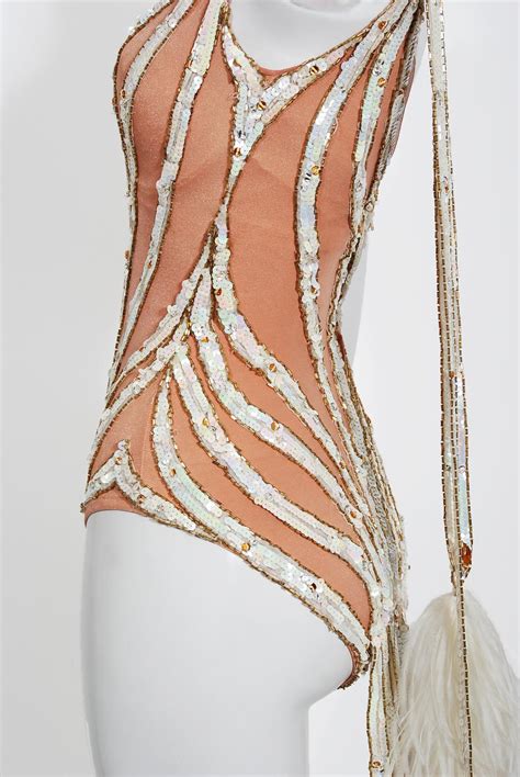 Vintage 1978 Bob Mackie for Mitzi Gaynor Documented Sequin Feather