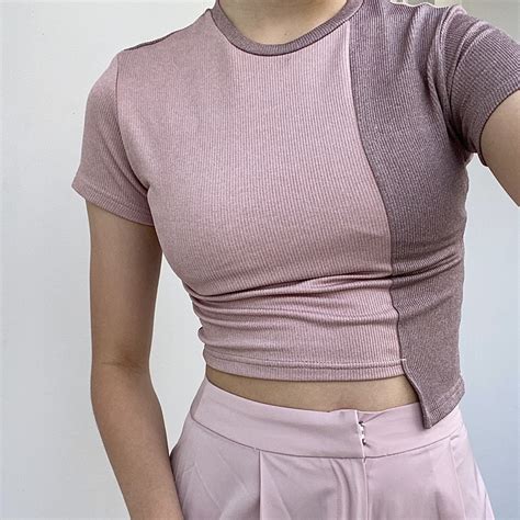 jual  cut  tone crop top shopee indonesia