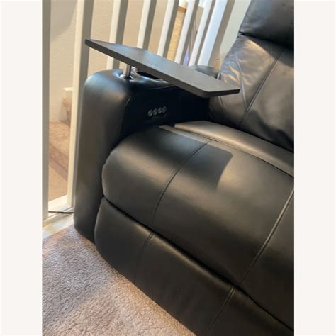 Leather Home Theatre Recliners with Swivel Tables - AptDeco