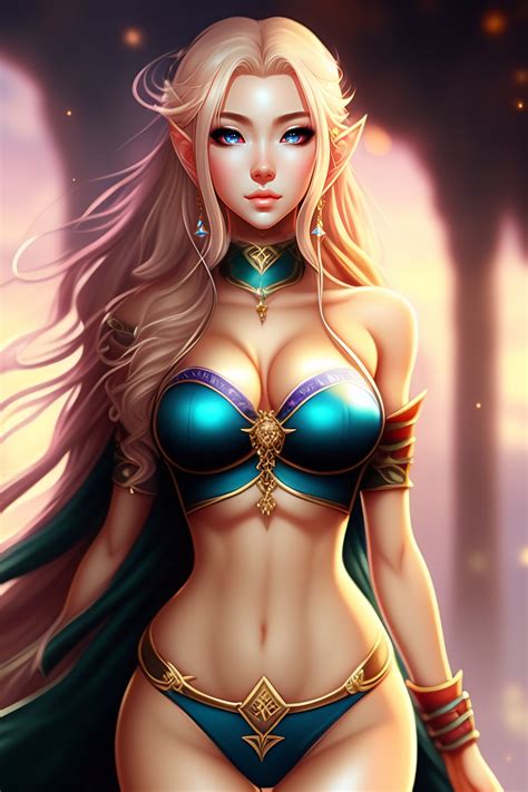 Lexica - Anime-stile elf female, bikini, full body