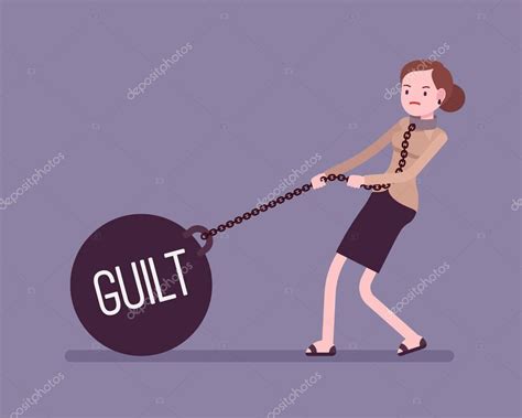 Businesswoman dragging a weight Guilt on chain Stock Vector by ©Andrew ...