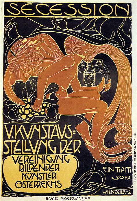 Koloman Moser - Vienna Secession, Fifth Exhibition poster | Art nouveau ...