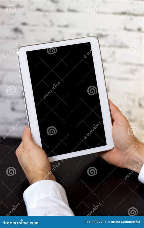 hands holding  tablet stock image image  office