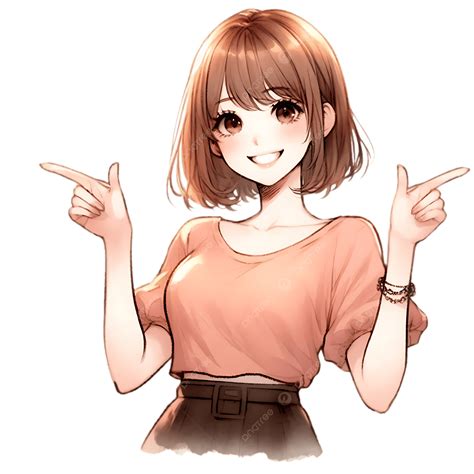 anime girl pointing  screen