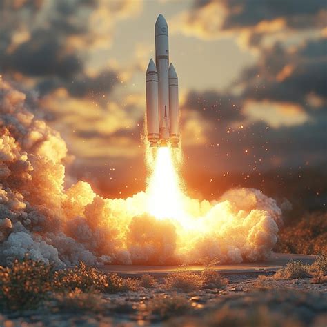 highresolution ai image   rocket launching   launch pad highly