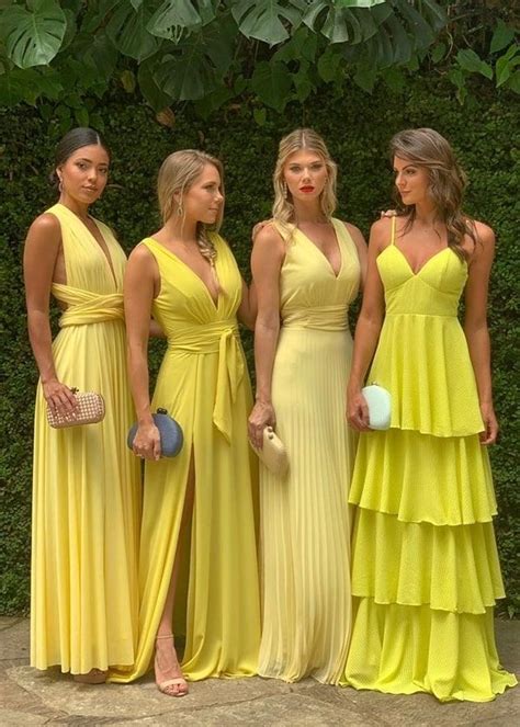 Vestidos Amarelos Para Madrinhas - Vestido longo amarelo: fotos, modelos e tendências para madrinhas 2023 ...