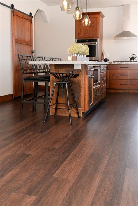 Dark Luxury Vinyl Plank Kitchen Floor