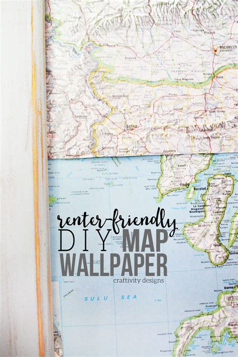 DIY Map Wallpaper, Wall Treatment, Renter-Friendly, Temporary, Map Wall ...