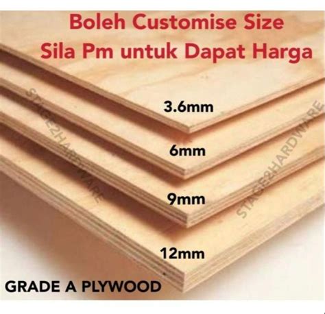 GRADE A Multipurpose Plywood Timber Panel / Papan Kayu / Papan Rak ...