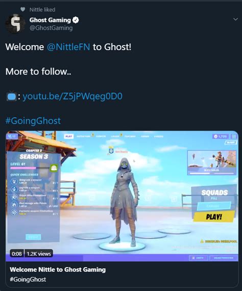 Nittle Joins Ghost Gaming : r/FortniteCompetitive