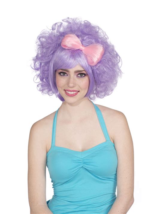 Rubie's Pastel Cutie Doll Wig With Bow, Lilac/Pink, One Size