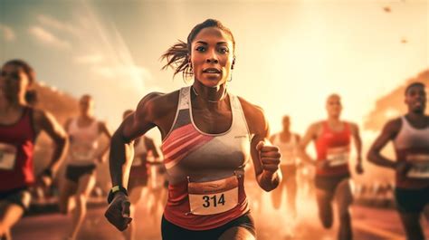 premium photo  race   lifetime athletes sprinting  glory