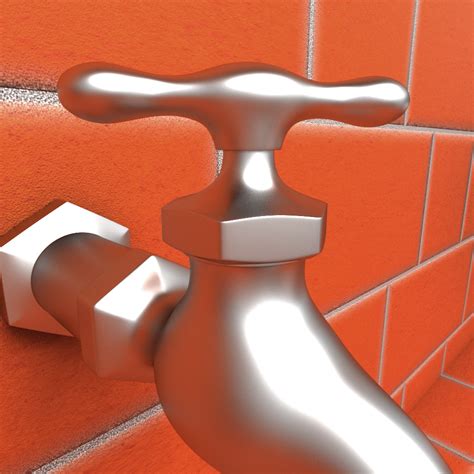 Водопроводный кран с узлом 3D Модель $5 - .3ds .fbx .obj .max - Free3D