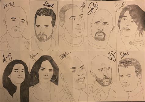 fast   furious drawing     signed