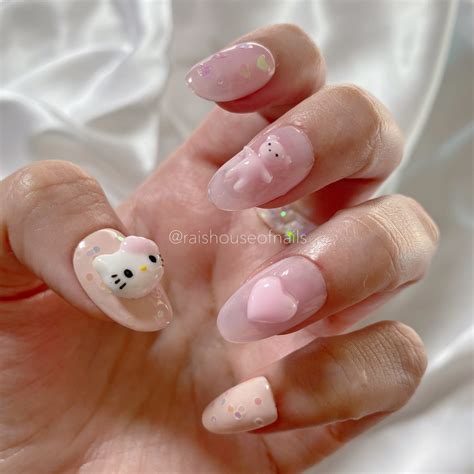 Pretty Hello Kitty Nail Designs For Short Nails