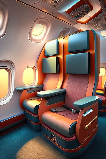 premium photo plane interior  seats