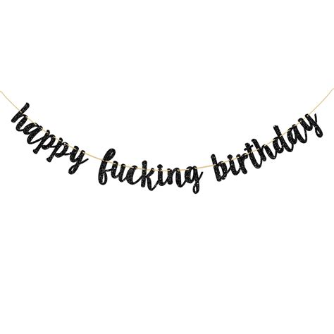 Tenhaisi Black Glitter Happy Birthday Banner, Great for Adult Birthday