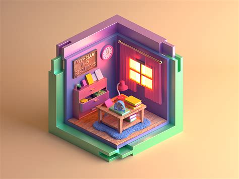 isometric room by MK on Dribbble