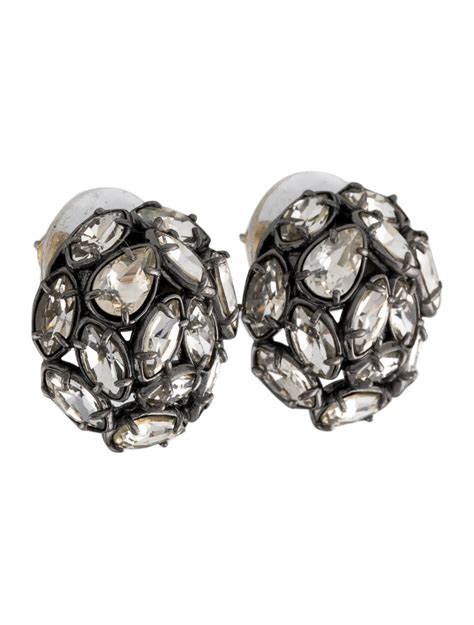 Alexis Bittar Crystal Vanitas Mismatch Skull Stud Earring - Gold-Tone