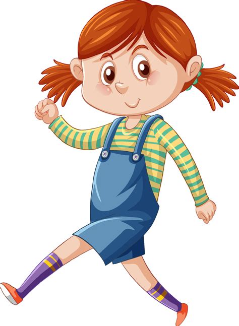 Teenager girl walking cartoon character on white background 6212191 ...