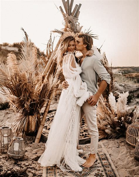 Intimate + Beachy Boho Wedding Inspiration with Dusty Desert Tones