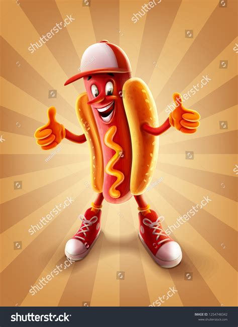 Hot Dog Cartoon Stock Vector (Royalty Free) 1254748342 | Shutterstock