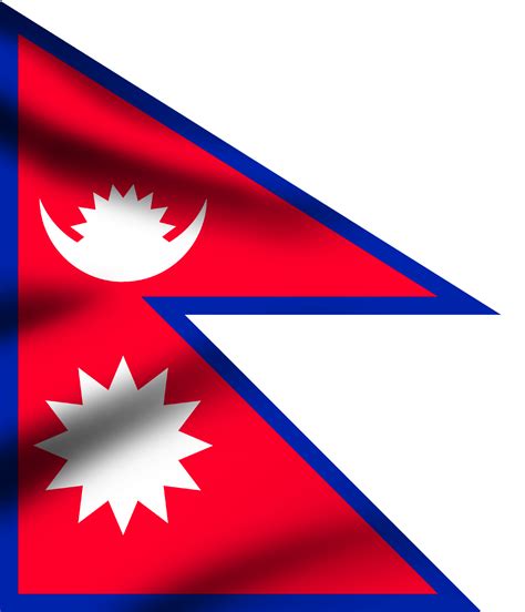 Flag of Nepal waving PNG. Nepal flag PNG. | Clipart Nepal