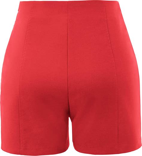 Belle Poque Women High Waist Stretch Shorts Vintage Button Sailor