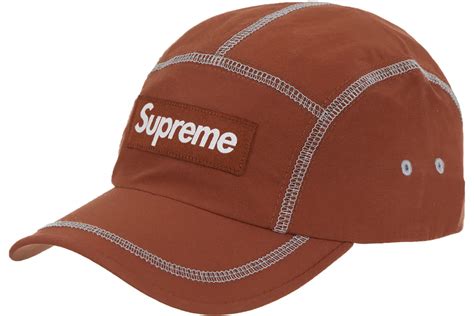 supreme reflective stitch camp cap brown ss cn