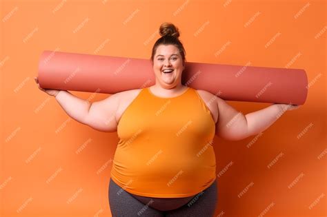 Premium AI Image | Happy overweight woman gym Generate Ai