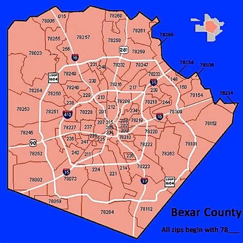 Printable Bexar County Zip Code Map