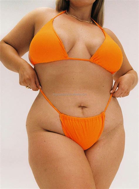 Luxury Swimwear for Plus Size Women - Elegant Bikini String Set with