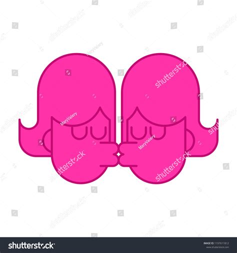 Lesbians Kissing Lgbt Love Girls Kiss Stock Illustration 1197611812