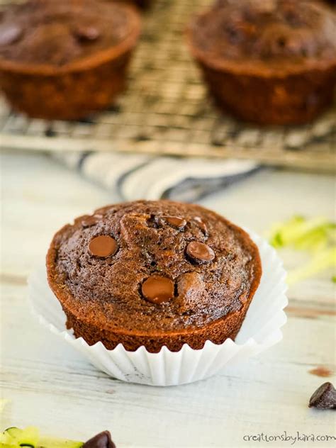 Chocolate Zucchini Muffins Recipe - Creations by Kara