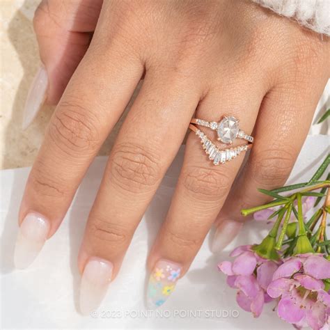 oval engagement ring with wedding band 13