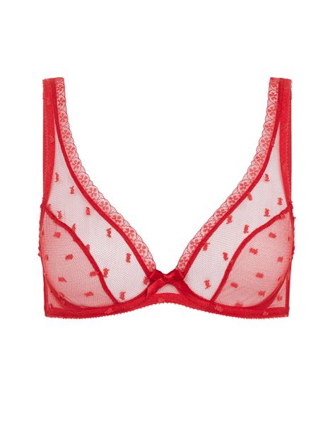 Madelina Plunge Underwired Bra in Red | Agent Provocateur