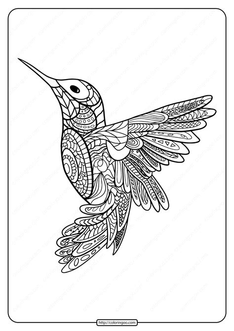 Printable Hummingbird Mandala Coloring Page. High quality free ...