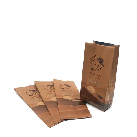 coffee bag:Side Gusset Tin Tie Coffee Bean Bag Factory Custom Printed