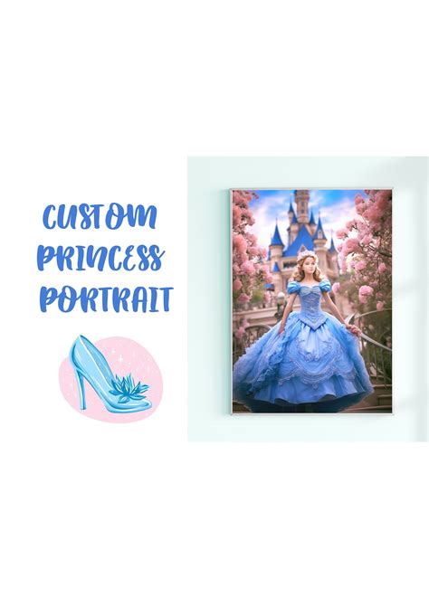 Digital Princess Portrait, Princess Gift, Personalized Princess