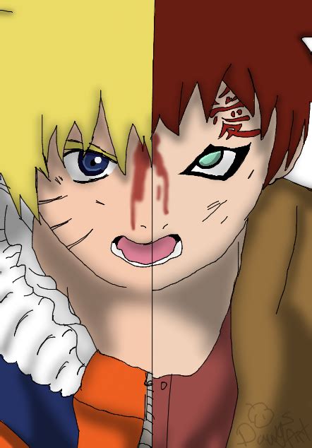 Naruto Vs. Gaara by DawgsArt on DeviantArt