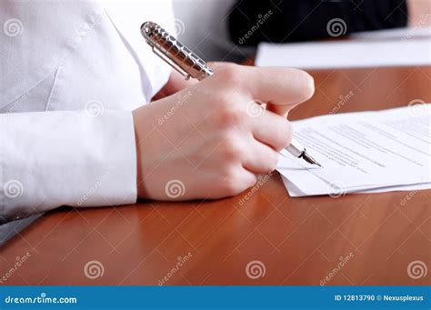 person  hand signing document stock photo image  contract finance