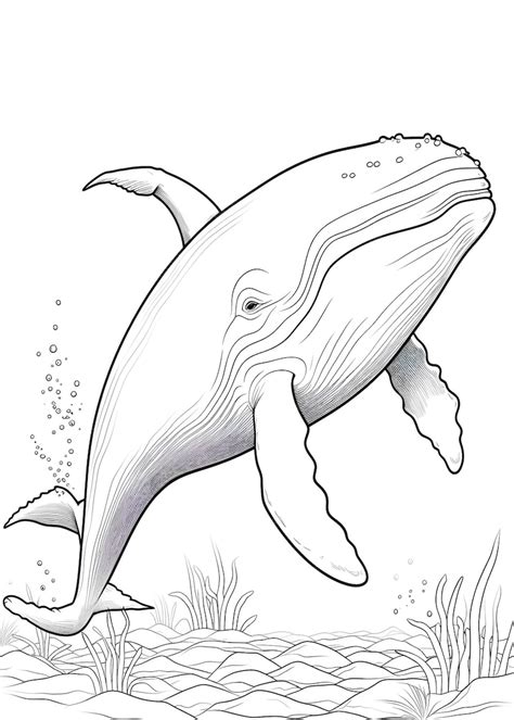 Premium Photo | Whale Coloring Page Whale Line Art coloring page Whale ...